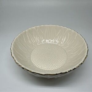 Vintage  Lenox Sunflower  Bowl‎ 5” Wide White With Gold Trim L Sun